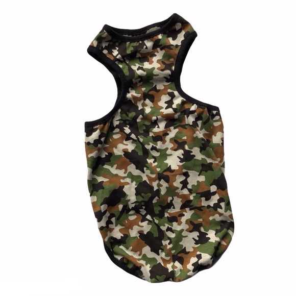 Dog Tank Top Shirt CAMO S/M Green Brown Black NEW - Picture 2 of 8
